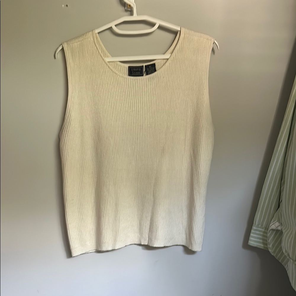 Sonoma Cream Ribbed Muscle Tee